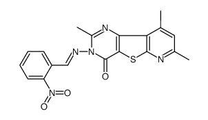 2,7,9-trimethyl-3-[(E)-(2-nitrophenyl)methylideneamino]pyrido[2,3]thieno[2,4-d]pyrimidin-4-one结构式