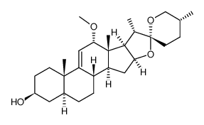 (25R)-12α-Methoxy-5α-spirost-9(11)-en-3β-ol结构式