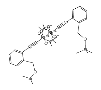 Rh2(OAc)4(2-(trimethylsiloxymethyl)phenylisocyanide)2结构式