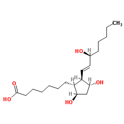 7-[(1R,2R,3R,5R)-3,5-dihydroxy-2-[(E,3S)-3-hydroxyoct-1-enyl]cyclopentyl]heptanoic acid Structure