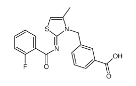 3-[[2-(2-fluorobenzoyl)imino-4-methyl-1,3-thiazol-3-yl]methyl]benzoic acid Structure