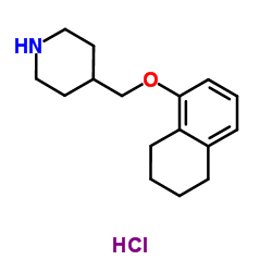 4-[(5,6,7,8-Tetrahydro-1-naphthalenyloxy)methyl]piperidine hydrochloride (1:1)结构式