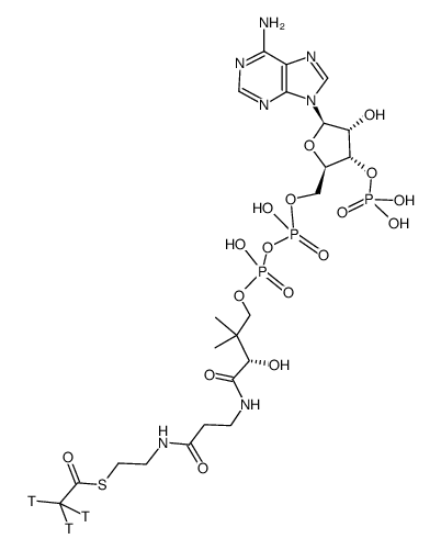 acetyl coenzyme a, [acetyl-3h]结构式