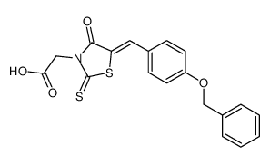 2-[4-oxo-5-[(4-phenylmethoxyphenyl)methylidene]-2-sulfanylidene-1,3-thiazolidin-3-yl]acetic acid结构式
