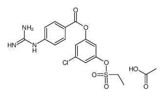acetic acid,(3-chloro-5-ethylsulfonyloxyphenyl) 4-(diaminomethylideneamino)benzoate Structure