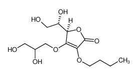 (5R)-3-butoxy-5-((S)-1,2-dihydroxyethyl)-4-(2,3-dihydroxypropoxy)furan-2(5H)-one Structure