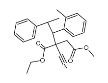 3-Aethoxycarbonyl-3-cyano-5-phenyl-4-(2-tolyl)-capronsaeuremethylester Structure