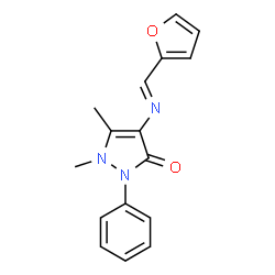 (E)-4-((furan-2-ylmethylene)amino)-1,5-dimethyl-2-phenyl-1,2-dihydro-3H-pyrazol-3-one结构式