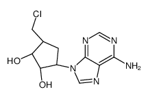 (1R,2R,3R,5S)-3-(6-aminopurin-9-yl)-5-(chloromethyl)cyclopentane-1,2-diol结构式