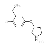 3-(4-Chloro-3-ethylphenoxy)pyrrolidine hydrochloride结构式