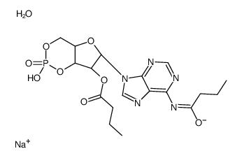 N-6,O-2'-DIBUTYRYLADENOSINE 3':5'-CYCLIC MONOPHOSPHATE SODIUM SALT 1H2O,结构式