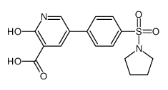 2-oxo-5-(4-pyrrolidin-1-ylsulfonylphenyl)-1H-pyridine-3-carboxylic acid Structure
