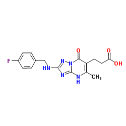 2-[[(4-Fluorophenyl)Methyl]amino]-1,7-dihydro-5-Methyl-7-oxo-[1,2,4]triazolo[1,5-a]pyrimidine-6-propanoic Acid Structure