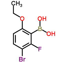 (3-溴-6-乙氧基-2-氟苯基)硼酸结构式