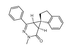 exo-3-methyl-5-phenyl-2-oxo-3,4-diazabicyclo[4.1.0]hept-4-ene-7-spiro-1'-indane结构式