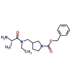 Benzyl 3-{[L-alanyl(ethyl)amino]methyl}-1-pyrrolidinecarboxylate结构式