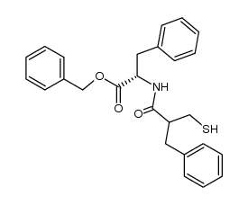 (2S)-benzyl 2-(2-benzyl-3-mercaptopropanamido)-3-phenylpropanoate结构式