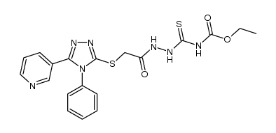 4-ethoxycarbonyl-1-{[(4-phenyl-5-(pyridin-3-yl)-4H-1,2,4-triazol-3-yl)sulfanyl]acetyl} thiosemicarbazide结构式
