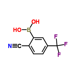 2-氰基-5-(三氟甲基)苯基硼酸结构式