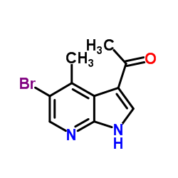3-Acetyl-5-bromo-4-Methyl-7-azaindole结构式