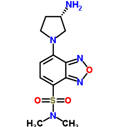 (R)-(-)-DBD-Apy [=(R)-(-)-4-(N,N-二甲基氨基磺酰基)-7-(3-氨基吡咯烷-1-基)-2,1,3-苯并恶二唑]结构式