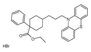 ethyl 4-(3-phenothiazin-10-ylpropyl)-1-phenylcyclohexane-1-carboxylate,hydrobromide Structure