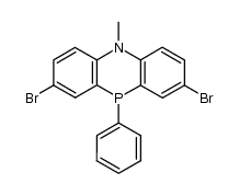2,8-dibromo-5-methyl-10-phenyl-5,10-dihydro-phenophosphazine结构式