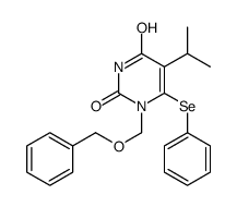 1-(phenylmethoxymethyl)-6-phenylselanyl-5-propan-2-ylpyrimidine-2,4-dione结构式