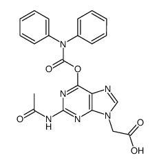 (2-Acetylamino-6-diphenylcarbamoyloxy-purin-9-yl)-acetic acid Structure