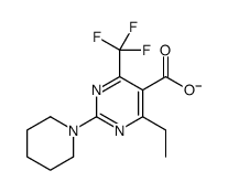 ETHYL 2-(PIPERIDIN-1-YL)-4-(TRIFLUOROMETHYL)PYRIMIDINE-5-CARBOXYLATE结构式