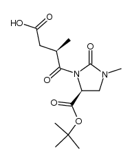 (R)-4-((S)-5-(tert-butoxycarbonyl)-3-methyl-2-oxoimidazolidin-1-yl)-3-methyl-4-oxobutanoic acid结构式