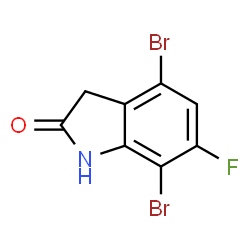 4,7-二溴-6-氟-2,3-二氢-1H-吲哚-2-酮结构式