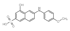 4-hydroxy-6-(4-methoxyphenylamino)naphthalene-2-sulfonicacid结构式
