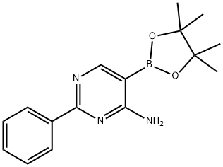 4-Amino-2-phenylpyrimidine-5-boronic acid pinacol ester结构式
