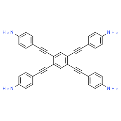 4,4',4'',4'''-[Benzene-1,2,4,5-tetrayltetrakis(ethyne-2,1-diyl)]tetraaniline Structure