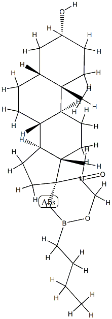 17,21-[(Butylboranediyl)bis(oxy)]-3α-hydroxy-5β-pregnan-20-one结构式