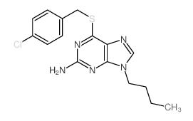 9H-Purin-2-amine,9-butyl-6-[[(4-chlorophenyl)methyl]thio]- structure