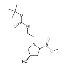 1-N-(2-(Boc-amino)ethyl)-4R-hydroxy-2S-proline methyl ester结构式