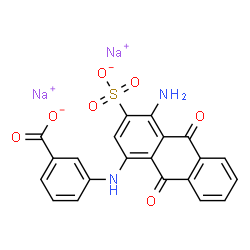 disodium 3-[(4-amino-9,10-dihydro-9,10-dioxo-3-sulpho-1-anthracenyl)amino]benzoate结构式