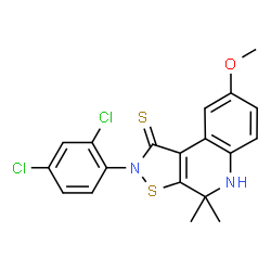 2-(2,4-Dichlorophenyl)-8-methoxy-4,4-dimethyl-4,5-dihydro[1,2]thiazolo[5,4-c]quinoline-1(2H)-thione structure