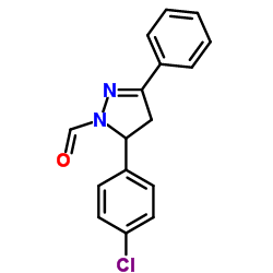 5-(4-Chloro-phenyl)-3-phenyl-4,5-dihydro-pyrazole-1-carbaldehyde结构式