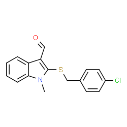 2-[(4-Chlorobenzyl)sulfanyl]-1-methyl-1H-indole-3-carbaldehyde结构式