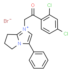 5H-Pyrrolo[1,2-a]imidazolium,1-[2-(2,4-dichlorophenyl)-2-oxoethyl]-6,7-dihydro-3-phenyl-,bromide (9CI)结构式