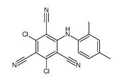 2,4-Dichloro-6-[(2,4-dimethylphenyl)amino]-1,3,5-benzenetricarbonitrile结构式