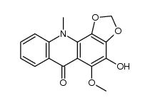 4-hydroxy-5-methoxy-11-methyl-11H-[1,3]dioxolo[4,5-c]acridin-6-one结构式