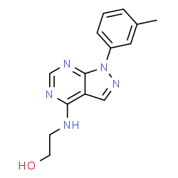 2-{[1-(3-Methylphenyl)-1H-pyrazolo[3,4-d]pyrimidin-4-yl]amino}ethanol结构式