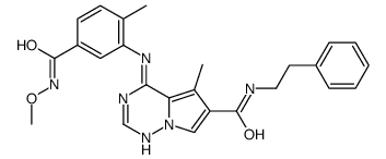 4-{[5-(Methoxycarbamoyl)-2-methylphenyl]amino}-5-methyl-N-(2-phen ylethyl)pyrrolo[2,1-f][1,2,4]triazine-6-carboxamide结构式