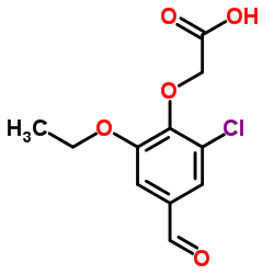 (2-Chloro-6-ethoxy-4-formylphenoxy)aceticacid Structure