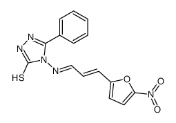 4-[3-(5-nitrofuran-2-yl)prop-2-enylideneamino]-3-phenyl-1H-1,2,4-triazole-5-thione Structure
