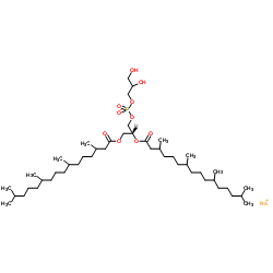1,2-二植烷酰基-sn-甘油-3-磷酸-(1'-rac-甘油)(钠盐)结构式